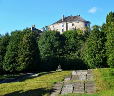 Вид на Олесский замок из парка