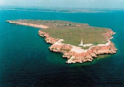 Острів Березань - вигляд з повітря