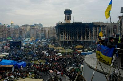 Вид на Майдан Незалежности во время Революции Достоинства