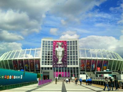 Оформление Национального спортивного комплекса "Олимпийский" к Евро-2012
